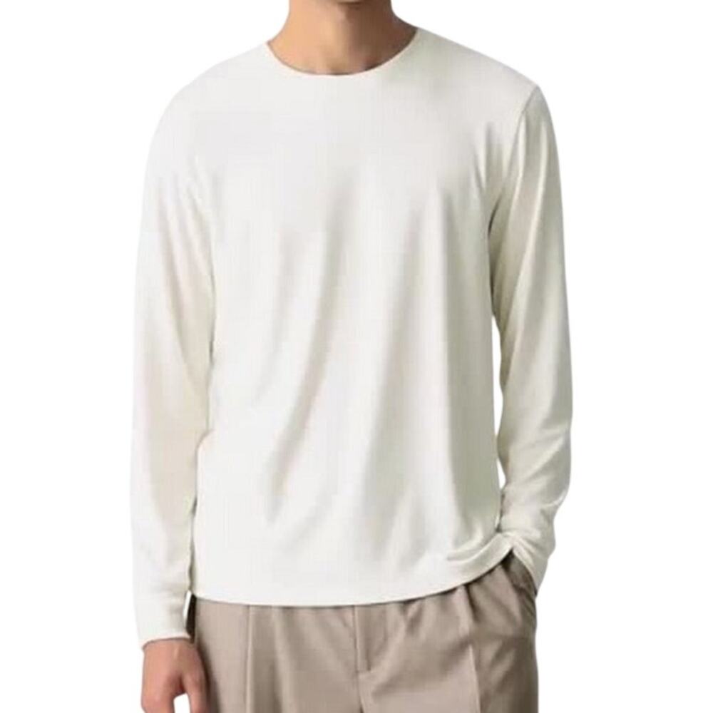Theory Essential Long Sleeve Tee Winter White Men's Size Small New With Tags